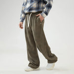 Grey Green Baggy Mid-Wiast Tie-Dye Pants for Men Image