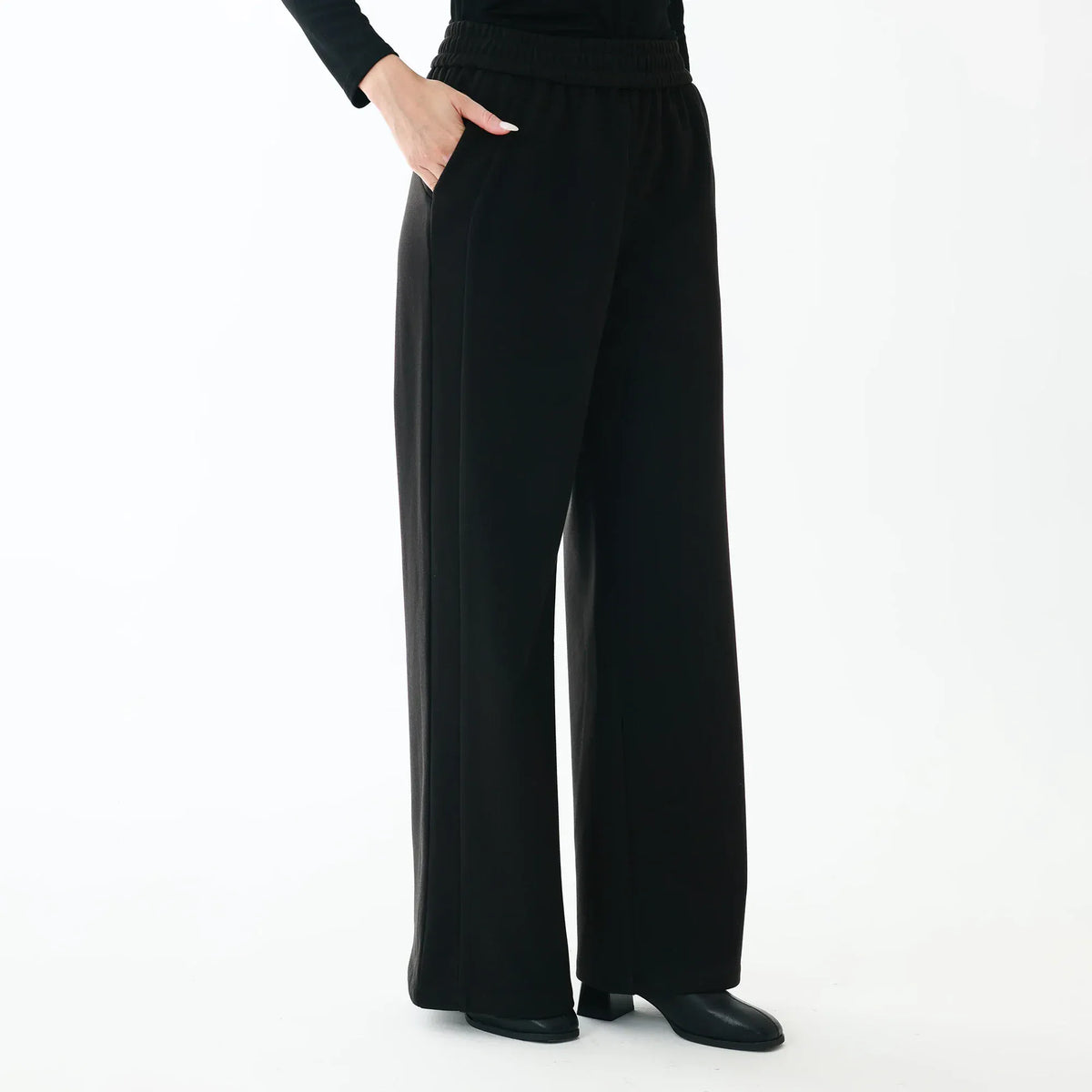 Black Elegant Plain Pants for Women Image