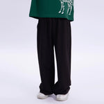 Black Plain Casual Pants for Boys Image