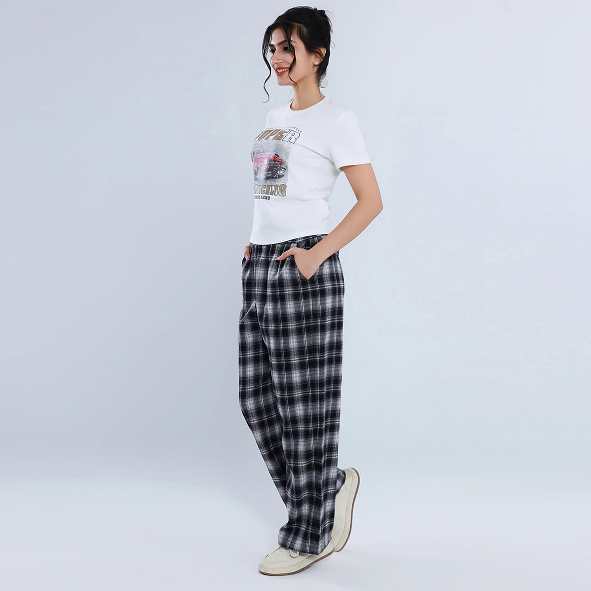 Casual Checked Pants for Women