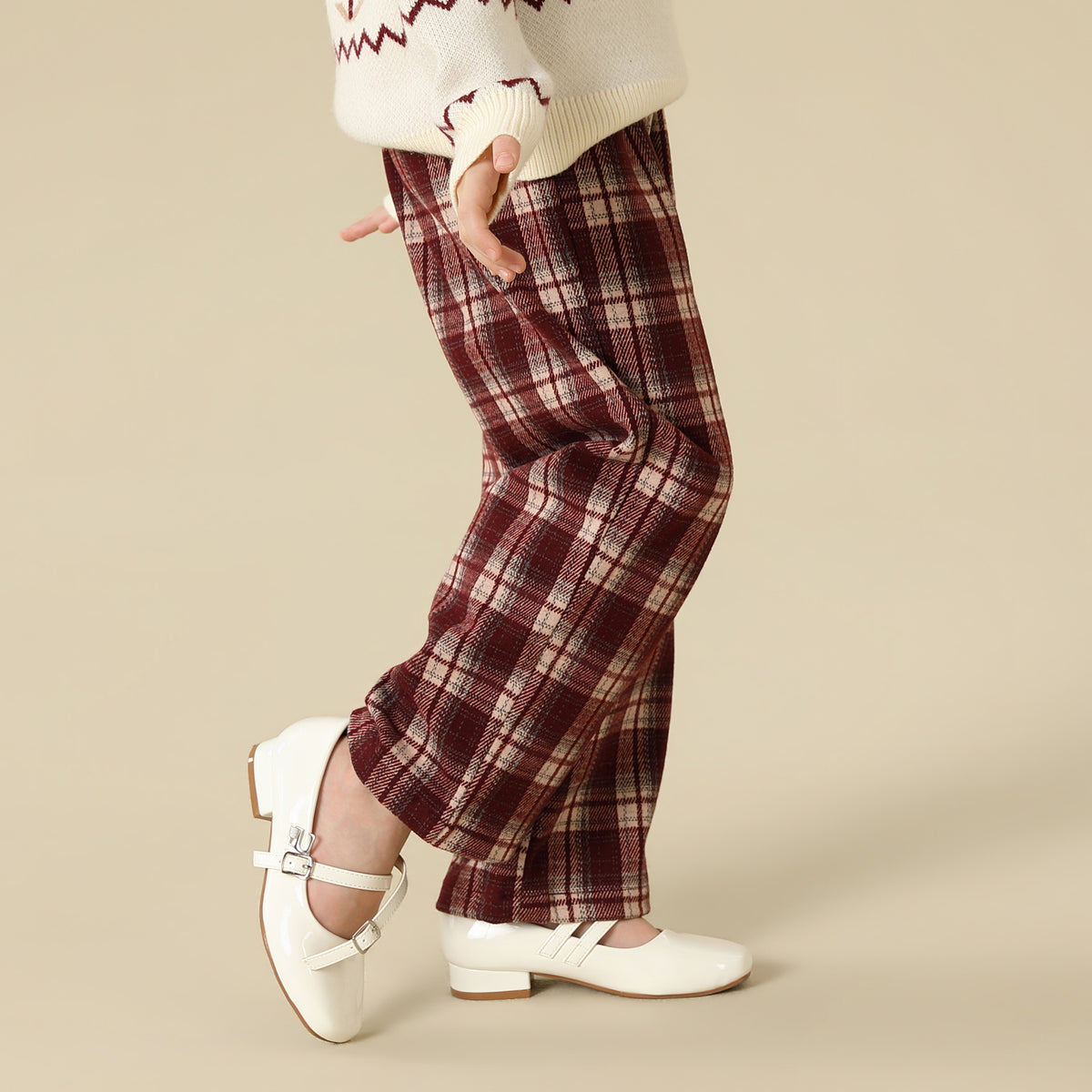 Checked Pants For Girls