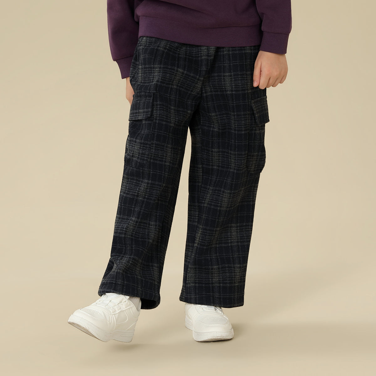 Checked Pants For Girls