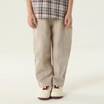 بنطال كاجوال سادة بخصر مطاطي للأولاد