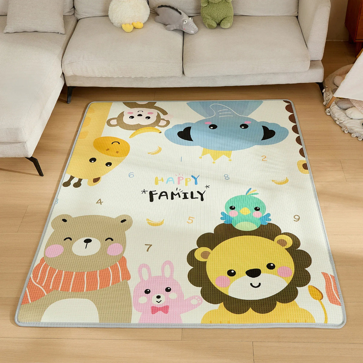 0M Multicolor-animals Play Mat For Baby Image