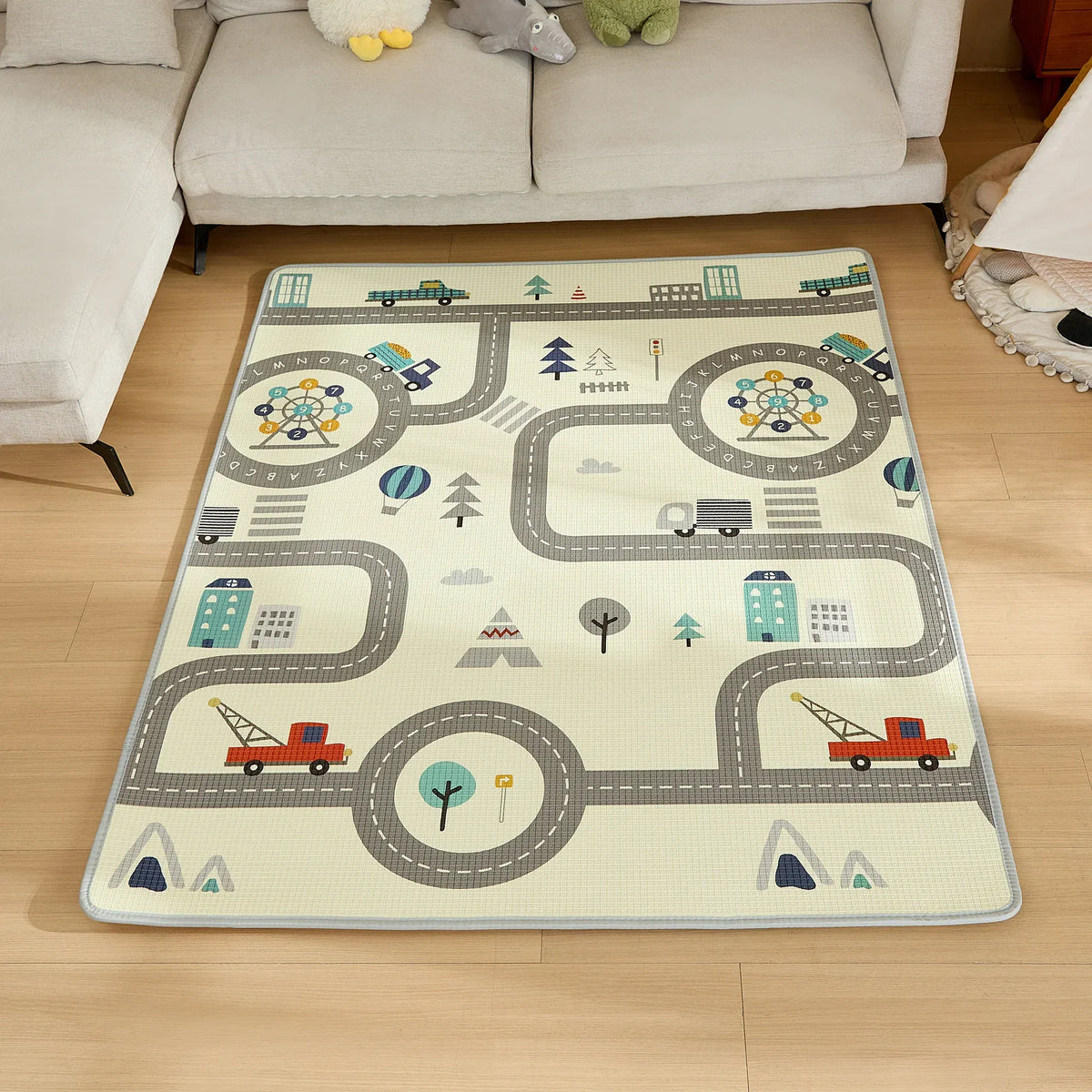 0M Multicolor-road Play Mat For Baby Image