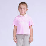 Pink Printed Polo Shirt for Girls Image