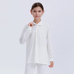White Embroidery Uniform Polo Shirt for Girls Image