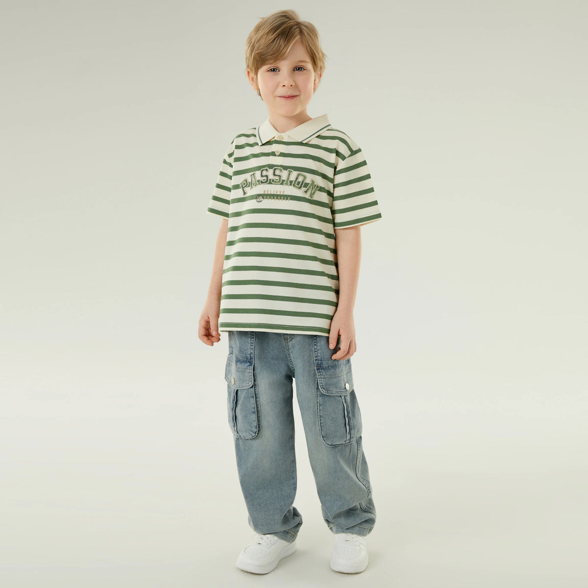 بولوشيرت كاجوال مخطط للأولاد