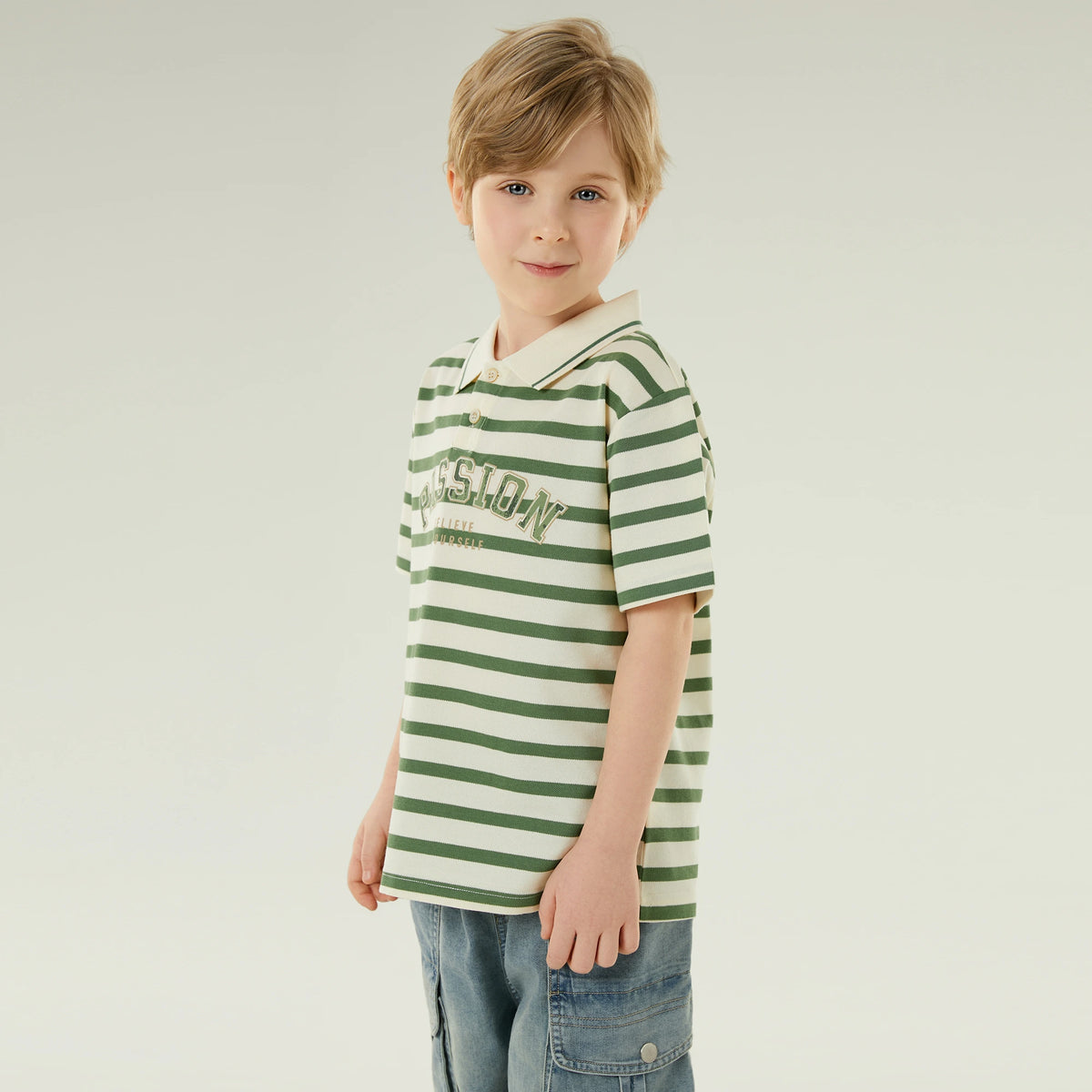 بولوشيرت كاجوال مخطط للأولاد