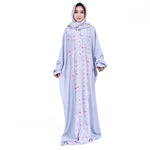 Light Blue Floral Prayer Robe Set for Women Image