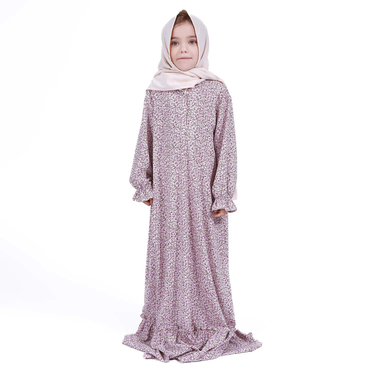 Purple Isalmic Prayer Robe For Girls Image
