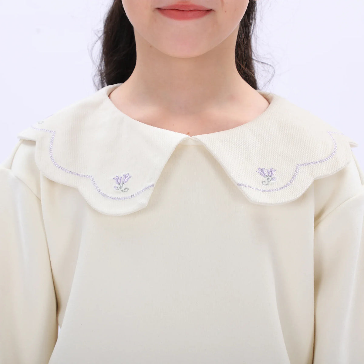 Casual Floral Sweater for Girls Image