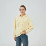 Light Yellow Embroidery Hoodie for Women Image