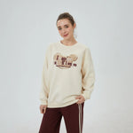 Off White Printed Sweatshirt for Women Image