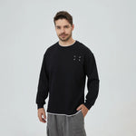 Black Printed Sweatshirt for Men Image