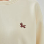 Embroidery Loose Drop-Shoulder Sweatshirt with Circular for Women Image