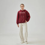 Embroidery Loose Drop-Shoulder Hoodie with With Hood for Women Image