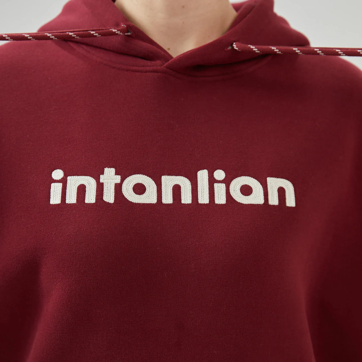 Embroidery Loose Drop-Shoulder Hoodie with With Hood for Women Image