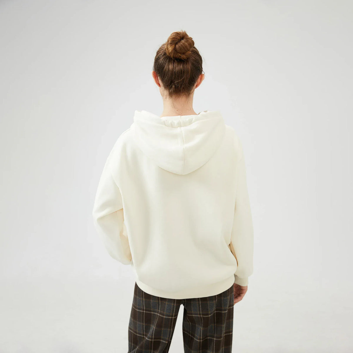 Embroidery Loose Drop-Shoulder Hoodie with With Hood for Women Image