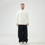 Plain Regular Sleeve Sweatshirt with Stand Collar for Men Image