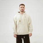 Embroidery Loose Drop-Shoulder Hoodie with With Hood for Men Image