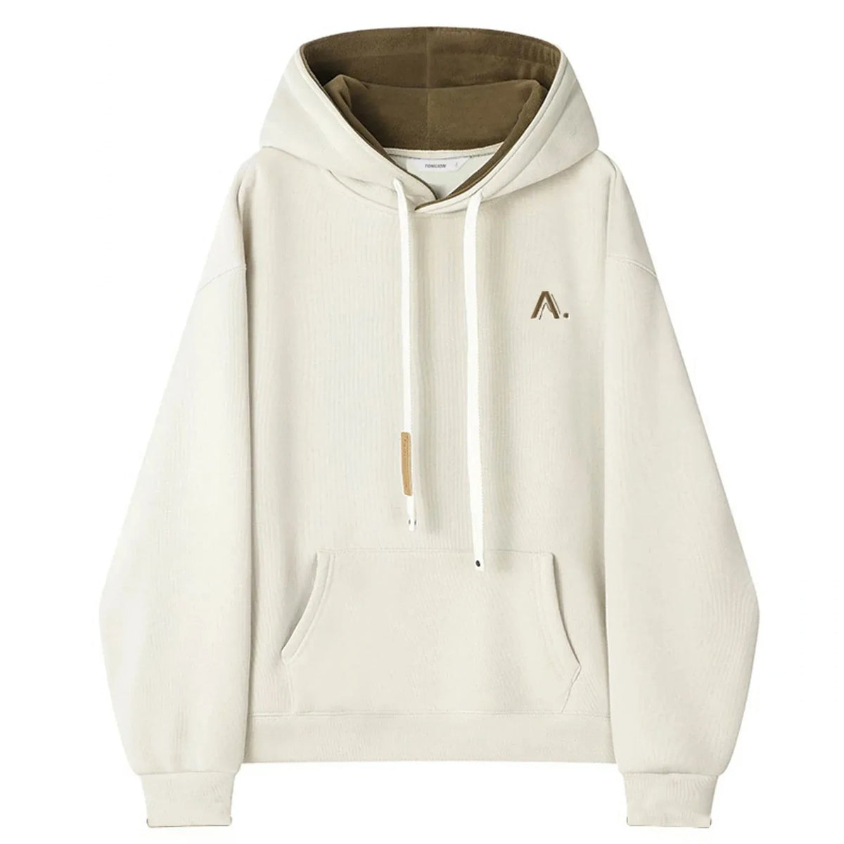 Embroidery Loose Drop-Shoulder Hoodie with With Hood for Men Image