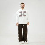 Embroidery Loose Drop-Shoulder Hoodie with With Hood for Men Image