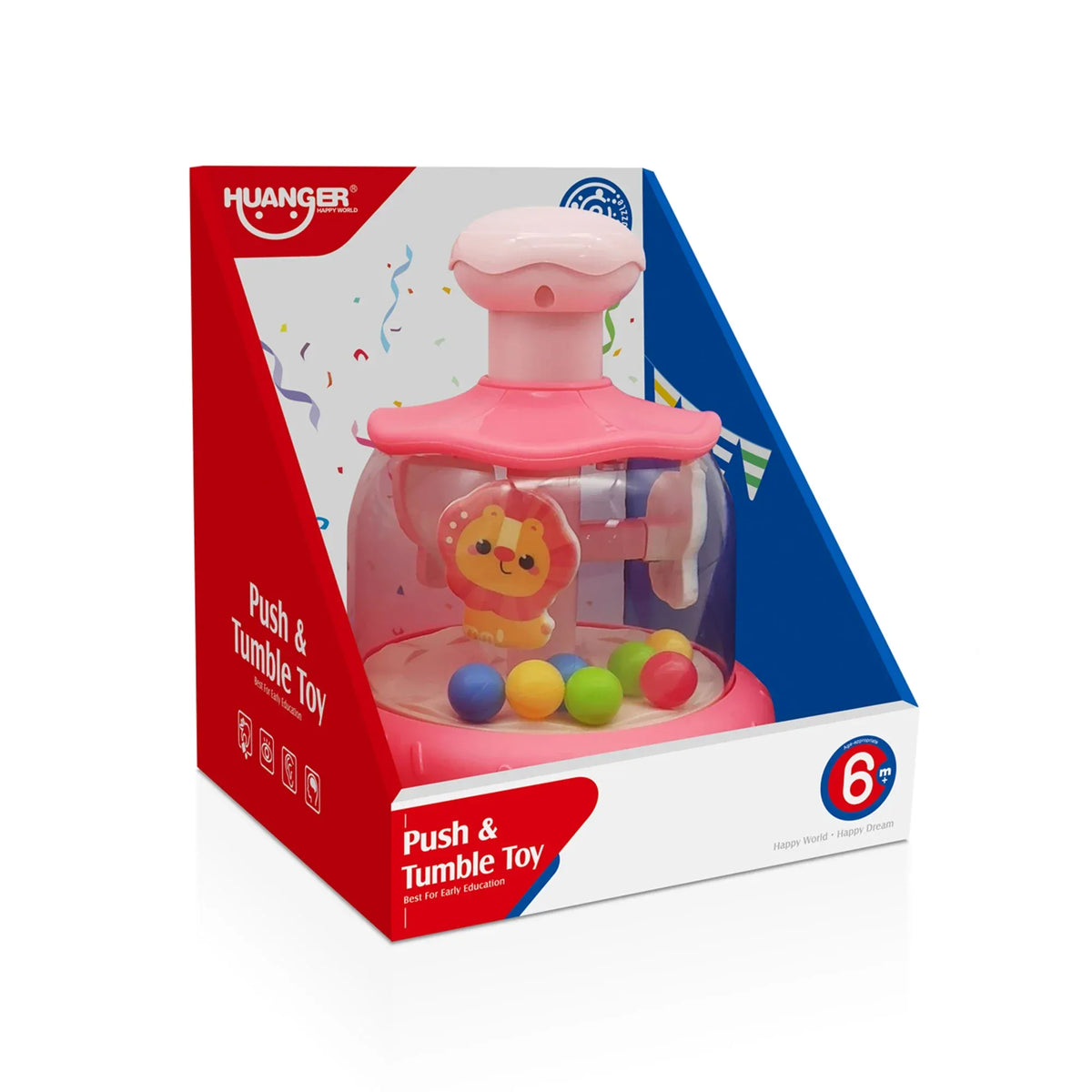 6M Pink Push & Tumble Toy for Baby Image