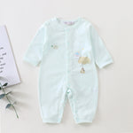 Green Printed Pajamas Romper for Baby Image