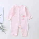 Pink Printed Pajamas Romper for Baby Image