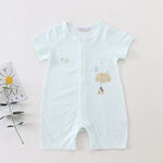 Green Printed Pajamas Romper for Baby Image