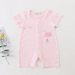 Pink Printed Pajamas Romper for Baby Image