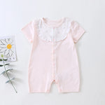 Pink Floral Pajamas Romper for Baby Image
