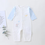 Light Blue Printed Pajamas Romper for Baby Image
