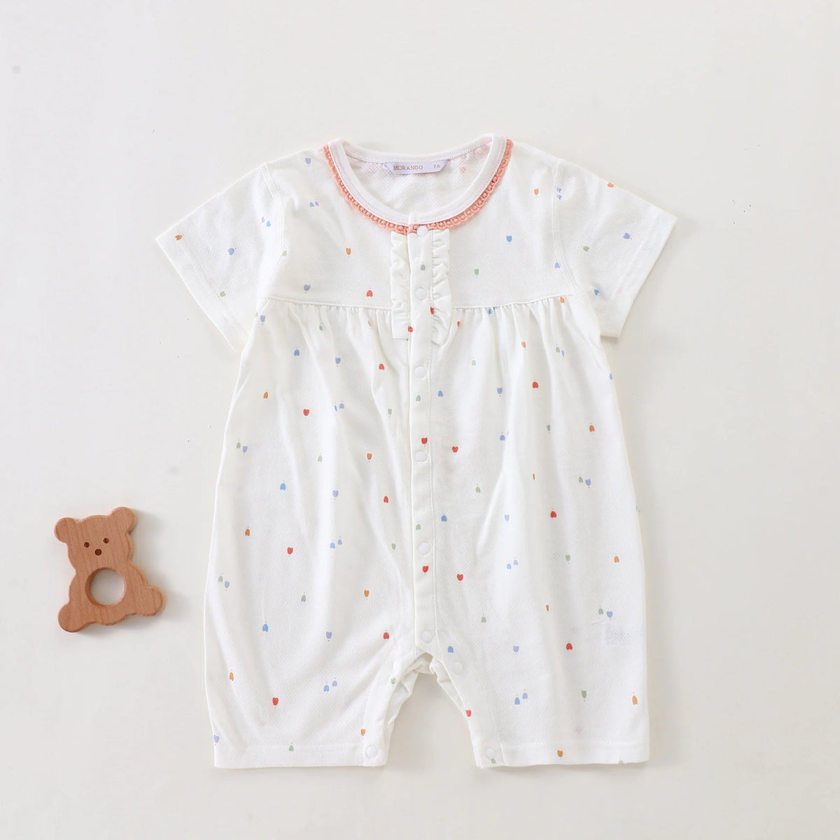 Pink Printed Pajamas Romper for Baby Image