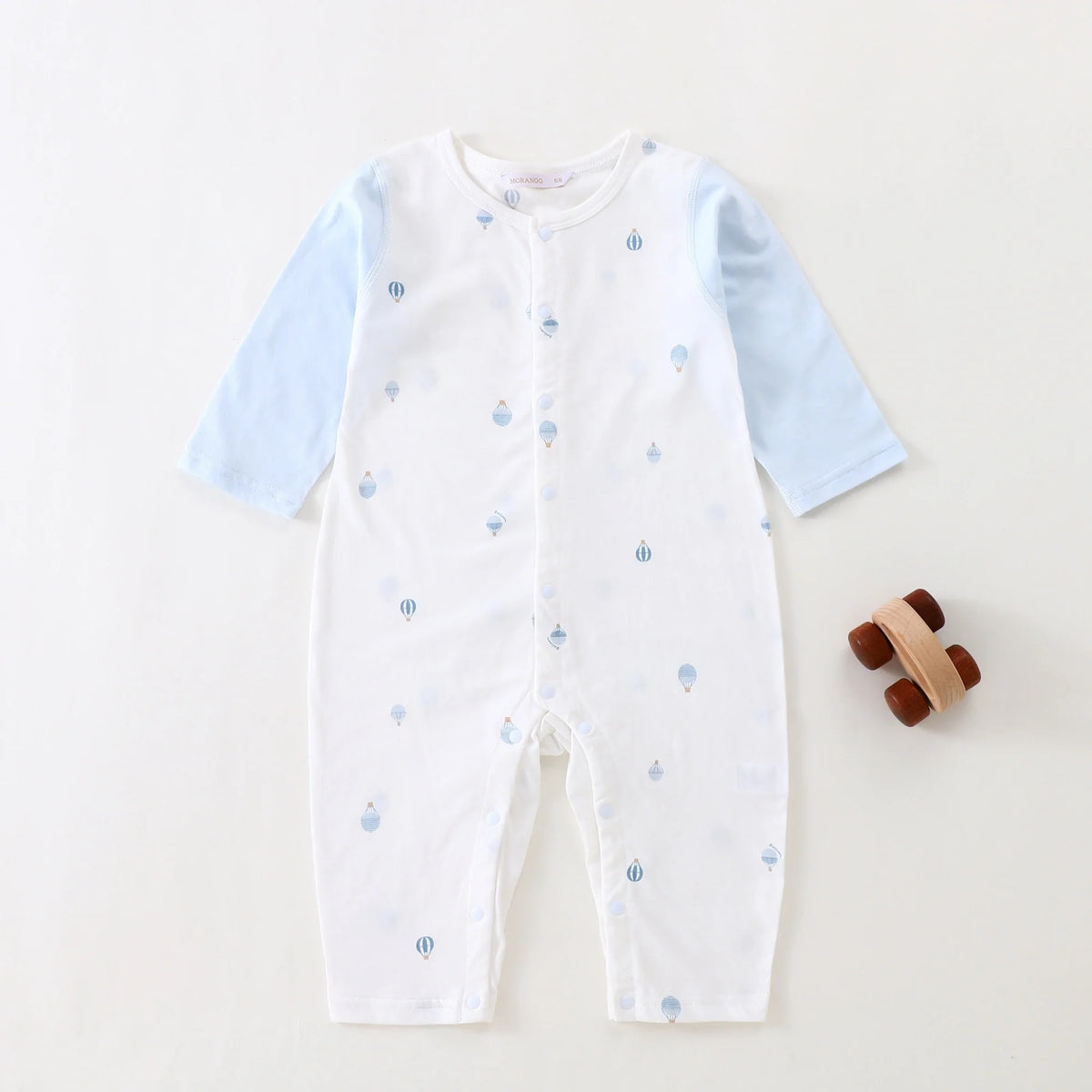 Blue Printed Pajamas Romper for Baby Image
