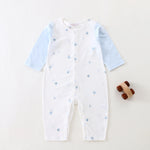 Blue Printed Pajamas Romper for Baby Image