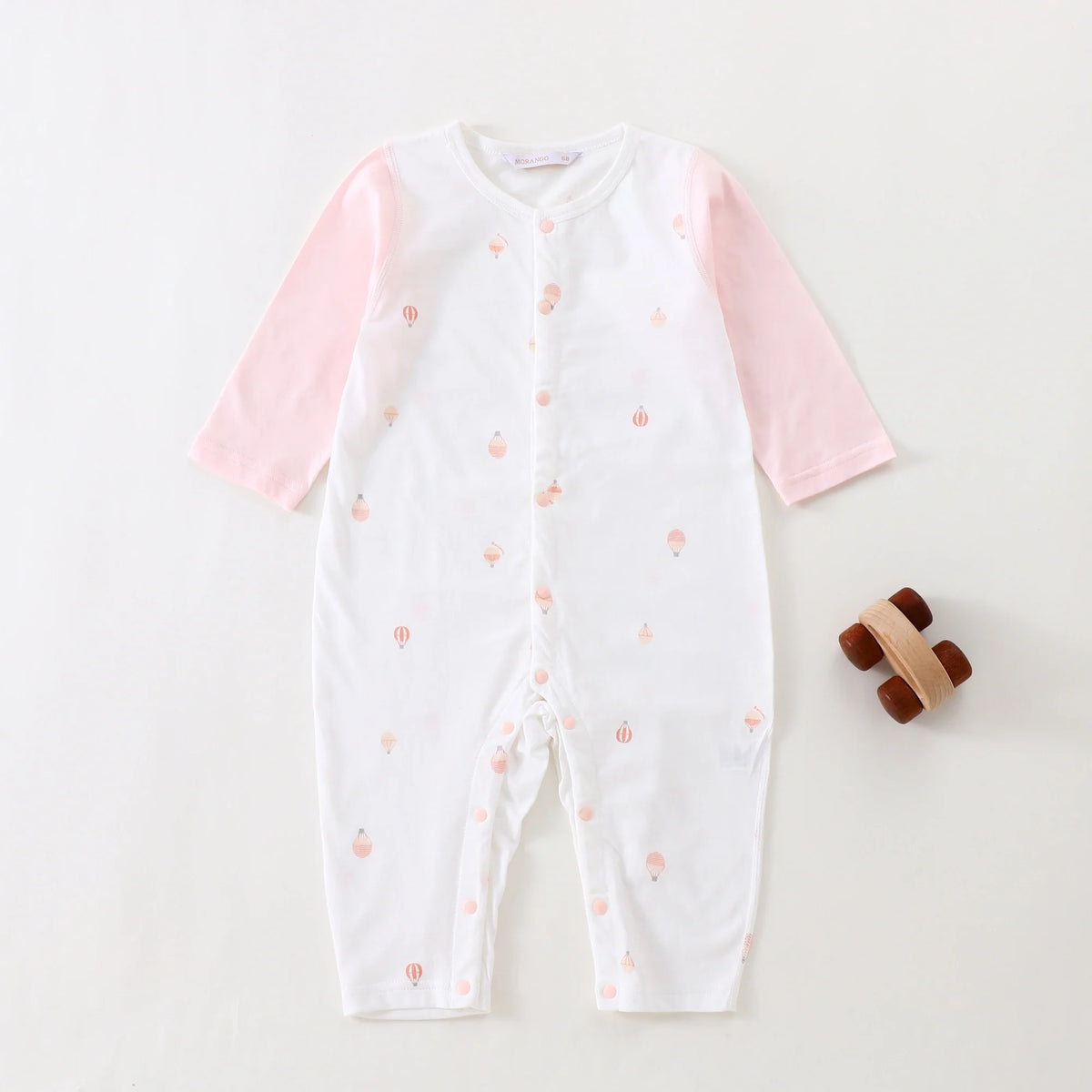 Pink Printed Pajamas Romper for Baby Image