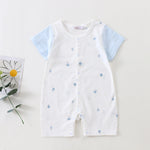 Blue Printed Pajamas Romper for Baby Image