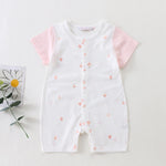 Pink Printed Pajamas Romper for Baby Image