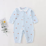 Blue Printed Pajamas Romper for Baby Image