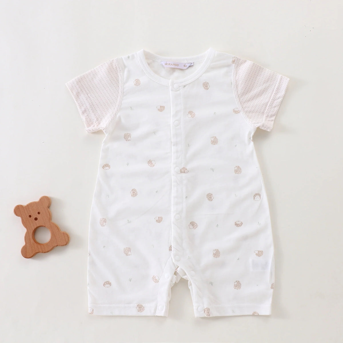 Khaki Printed Pajamas Romper for Baby Image