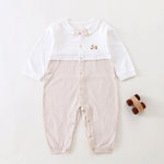 Khaki Printed Classic Romper for Baby Boy Image