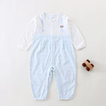 Blue Checked Classic Romper for Baby Boy Image