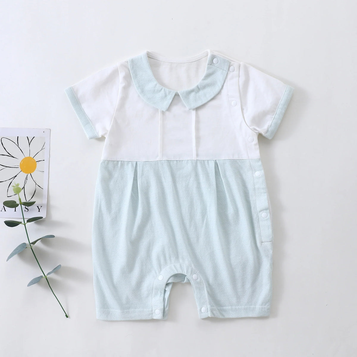 Color-Blocked Classic Romper for Baby Boy Image