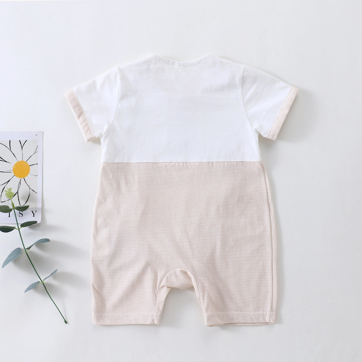 Color-Blocked Classic Romper for Baby Boy Image