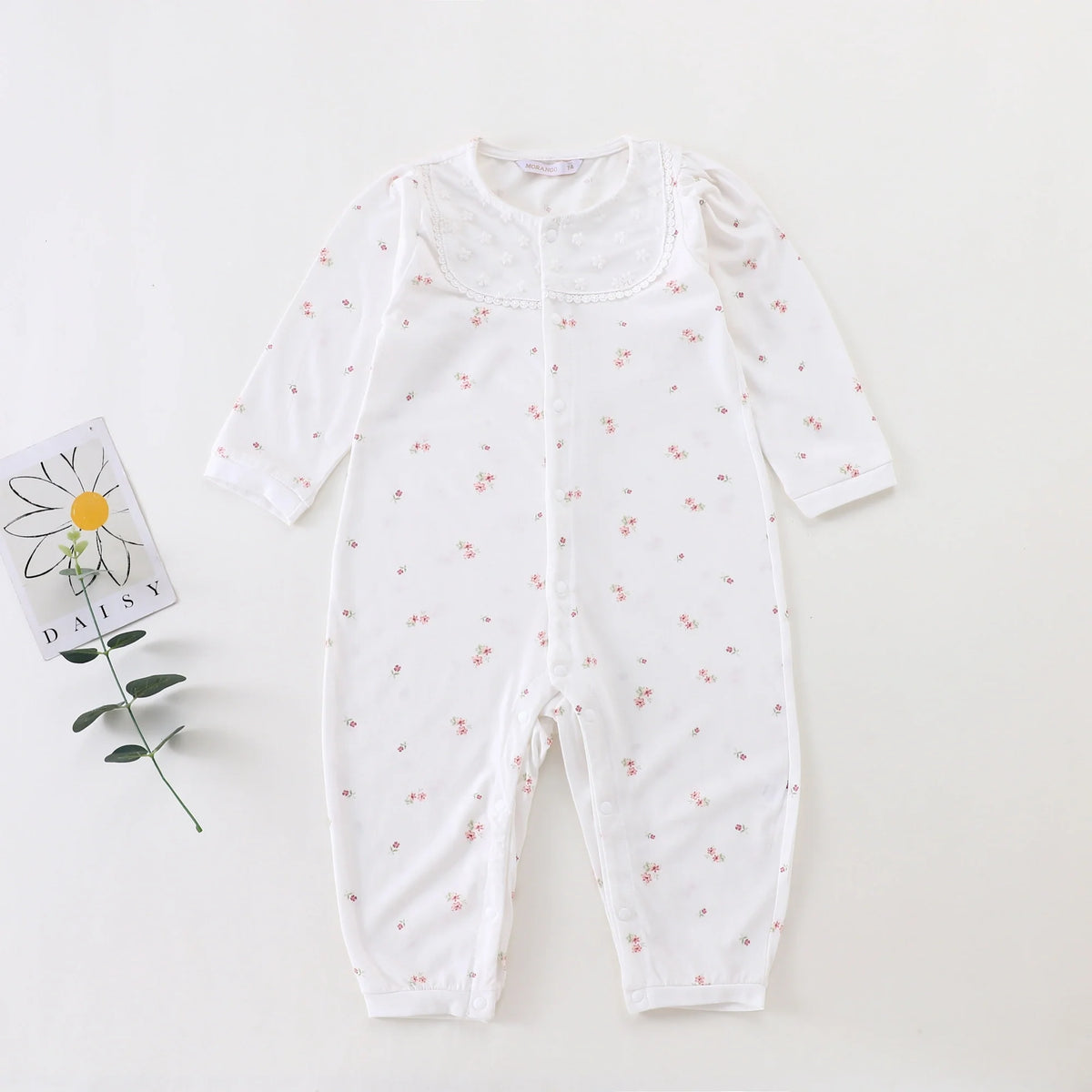 Pink Floral Classic Romper for Baby Girl Image