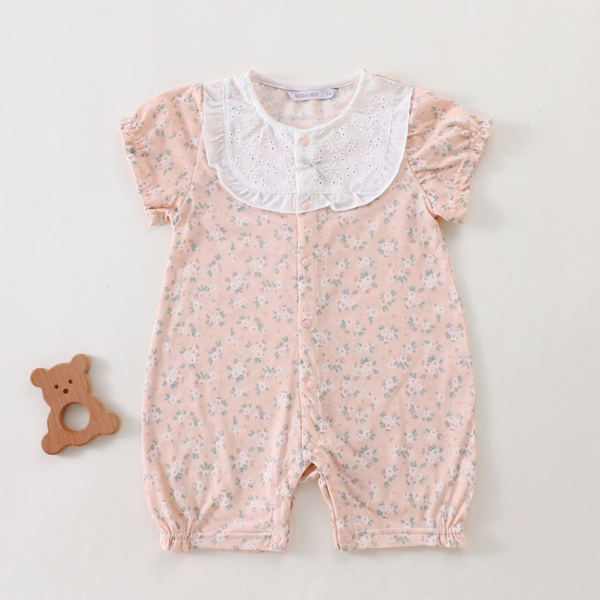 Pink Floral Classic Romper for Baby Girl Image