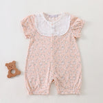 Pink Floral Classic Romper for Baby Girl Image