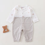 Gray Floral Classic Romper for Baby Girl Image